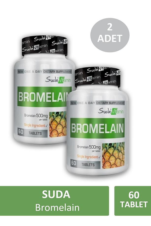 Bromelain 500mg Sindirim Takviyesi Ananastan Elde Edilen Bitkisel Detoks 60 Tablet x2 Adet - 1