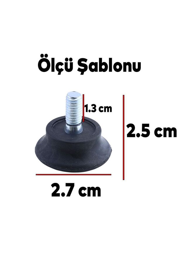 Bingo Rotil Ayakları M6 Civatalı 6 Mm Siyah Profil Ayağı 2.5 Cm (10 ADET) - 2