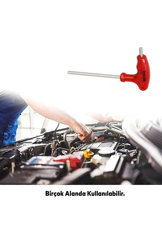 Allen Alyan 2 Uçlu T Tipi Anahtar altıgen Köşeli Somun Vida Sıkma Sökme 5 mm ETA005 - 4