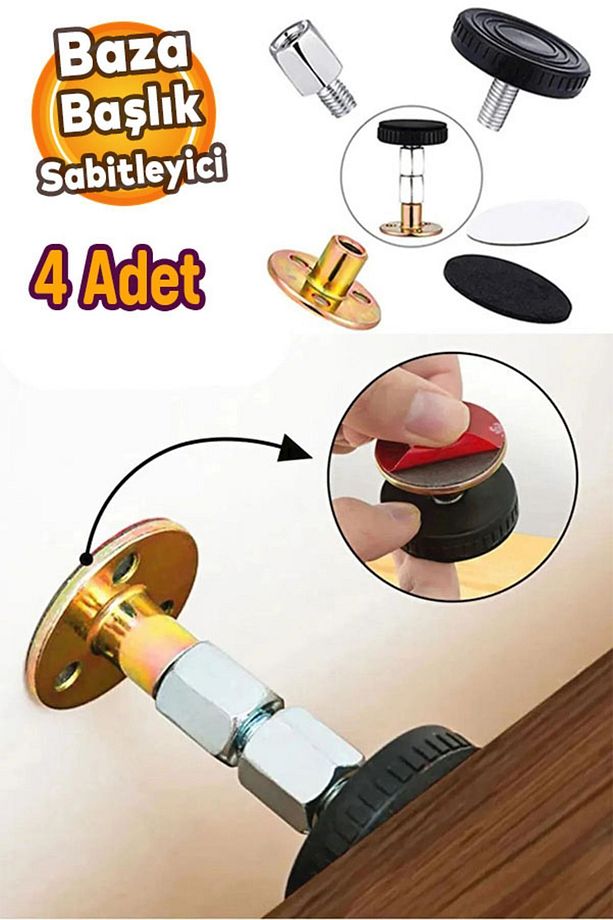 4 Adet Yatak Baza Başlık Başlığı Mobilya Eşya Dolap Duvar Sabitleme Aparatı Önleyici Sabitleyici - 1
