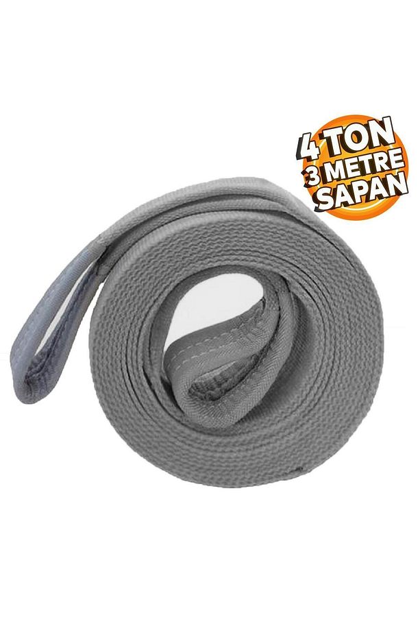 Sapan Polyester Spanzet 4 Ton 3 Metre Gri Sağlam Yük Kaldırma Taşıma İndirme Halat - 2