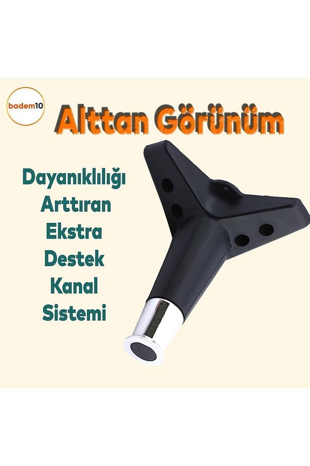 Elista 15 Cm Siyah Krom 4 Adet Mobilya Koltuk Ayağı Sehpa Tv Ünitesi Ayakları Yükseltici - 4