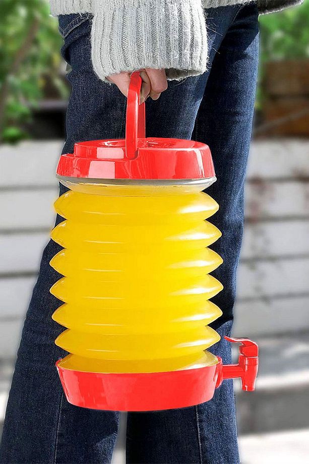 Su Sebili Katlanabilir Termos Çeşmeli Körüklü 5.5 Litre Piknik Kamp Su Ayran Meşrubat İçecek Bidonu - 4
