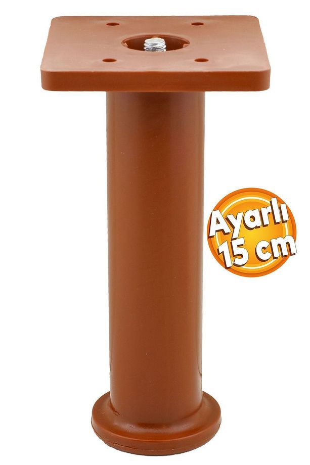 Ayarlı Destek Ayağı Mobilya Kanepe Koltuk Yükseltici Ayarlanabilir 15 Cm Kahve Yükseltme Ayakları - 1