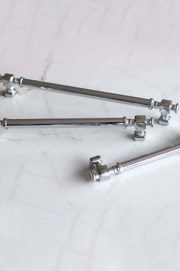 Talas Krom Düz Metal Kulp Kulpu 192 Mm Mobilya Mutfak Çekmece Dolabı Dolap Kulpları Kulbu - 4