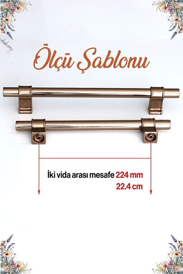 Hisar Bronz Metal Kulp 192 Mm-19.2 Cm Mobilya Mutfak Çekmece Dolap Kapak Dolabı Kulpları Kulbu Kulpu - 4