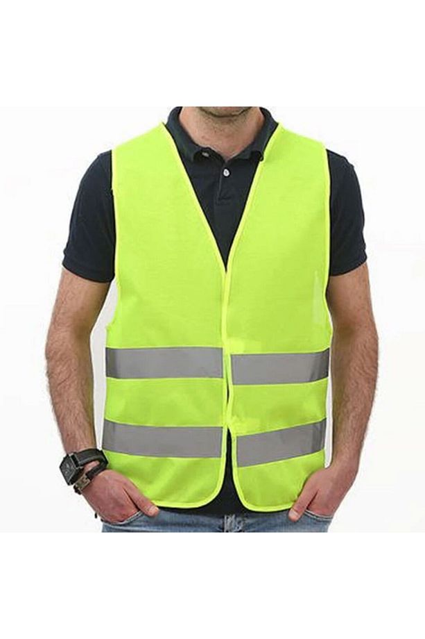 Ikaz Yeleği Fosforlu 5 Cm Reflektörlü Sarı Görevli Işçi Güvenlik Yeleği - 3