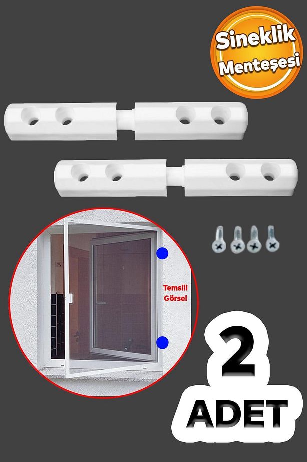 Pimapen PVC Pencere Kapı Sineklik Menteşesi Pimli Plastik Pratik Açma Kapama Hareket Aparatı 2 Adet - 1