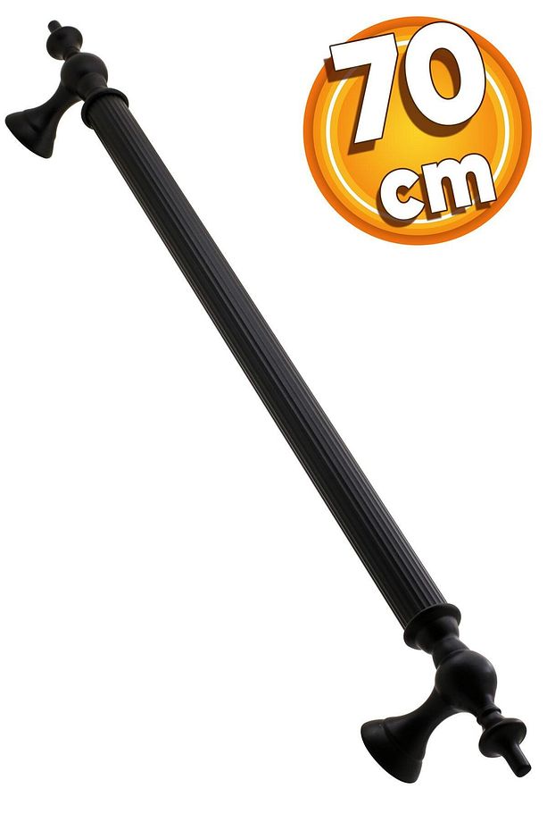 Çukurca Sürgülü Kapı Çekme Kolu Tutma Kulpu Kulbu Çelik Dış Kapı Tutamağı Kol Mat Siyah 70 Cm - 1