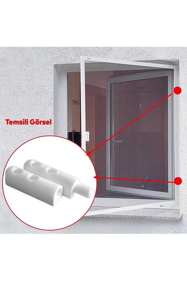 Pimapen PVC Pencere Kapı Sineklik Menteşesi Pimli Plastik Pratik Açma Kapama Hareket Aparatı 2 Adet - 5