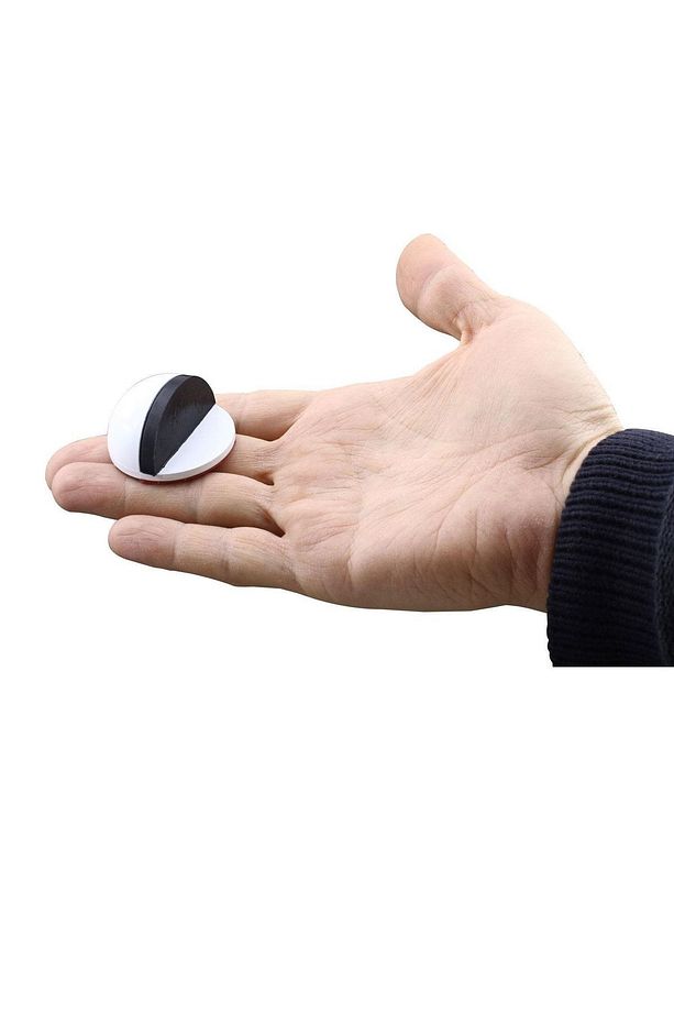 Yarımay Yapışkanlı Kapı Kolu Stoperi Tamponu Metal Kapı Stopu Durdurucu Tutucu Tutacağı Beyaz - 6