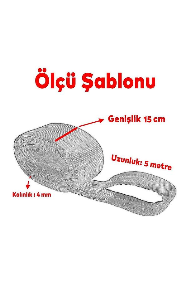 Sapan Polyester Spanzet 6 Ton 5 Metre Bronz Kahve Sağlam Yük Kaldırma Taşıma İndirme Halat - 3