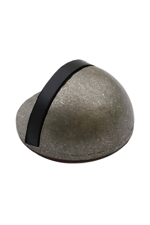 Yarımay Yapışkanlı Kapı Kolu Stoperi Tamponu Stop Metal Durdurucu Tutucu Tutacağı Antik Gümüş 5 Adet - 2