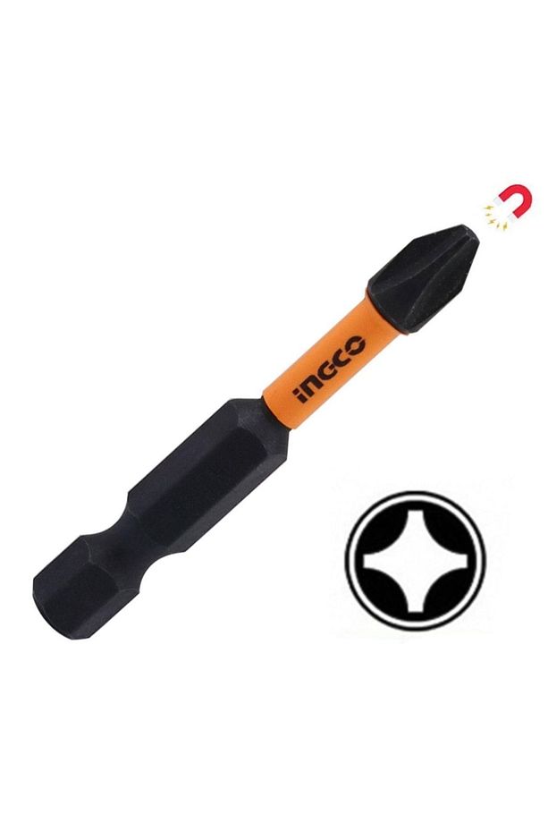 Ingco Bits Uç Ph2 50 Mm Yıldız Vidalama Ucu S2 Çeliği Mıknatıslı - 1