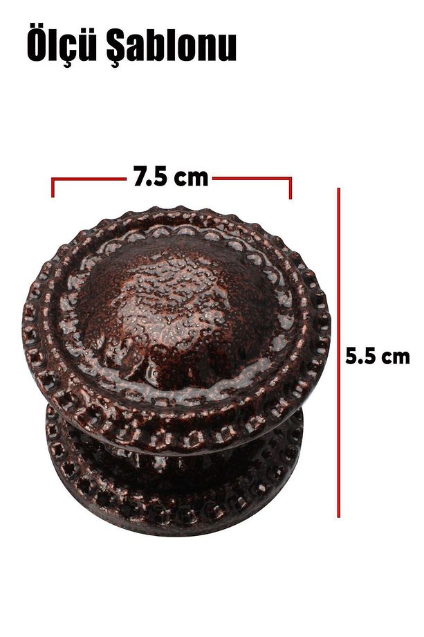 Klasik Kapı Tokmağı Kapı Topuzu Kolu Metal Tokmak Kapı Kulpu Çelik Kapı Kolu Bakır - 3