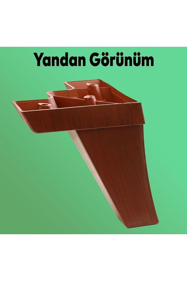 Venüs Mobilya Kanepe Tv Ünitesi Koltuk Ayağı 14 Cm Kahverengi Ahşap Desenli Baza Ayak 4 Adet - 5