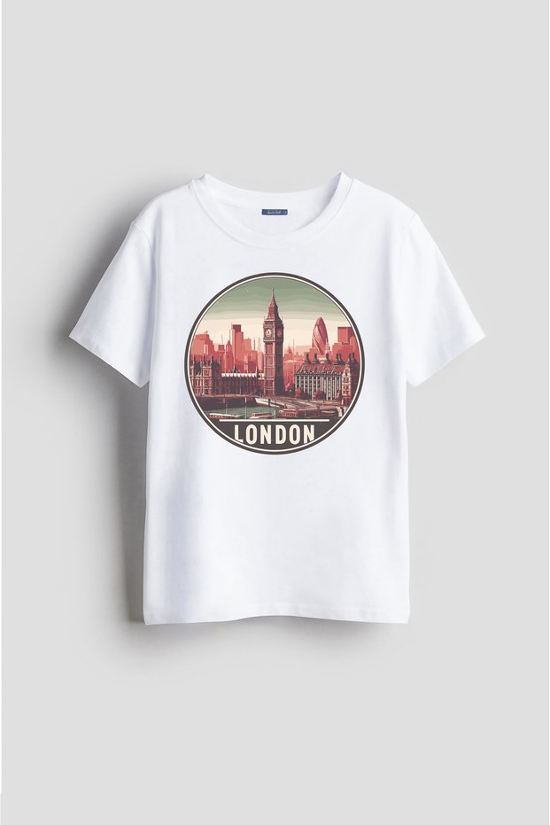 London City Painting Collection Design Printed Text Unisex Kids T-Shirt