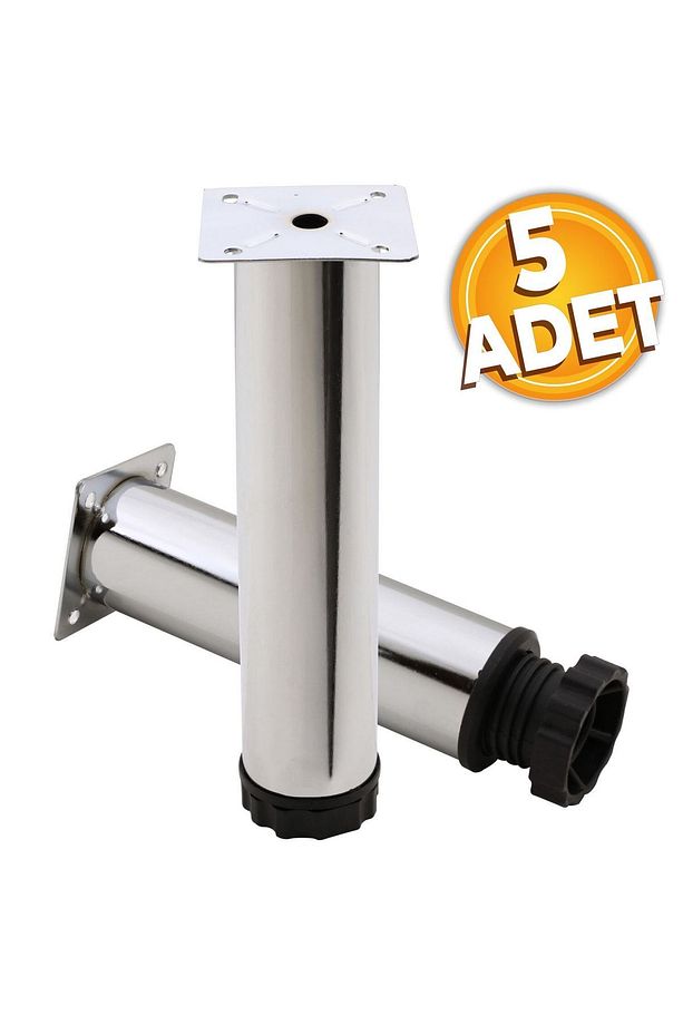 Ayarlanabilir Mobilya Kanepe Baza Koltuk Metal Destek Yükseltici Ayağı Krom Ayakları 20 Cm (5 ADET) - 6