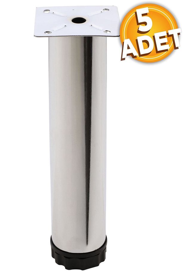 Ayarlanabilir Mobilya Kanepe Baza Koltuk Metal Destek Yükseltici Ayağı Krom Ayakları 20 Cm (5 ADET) - 1