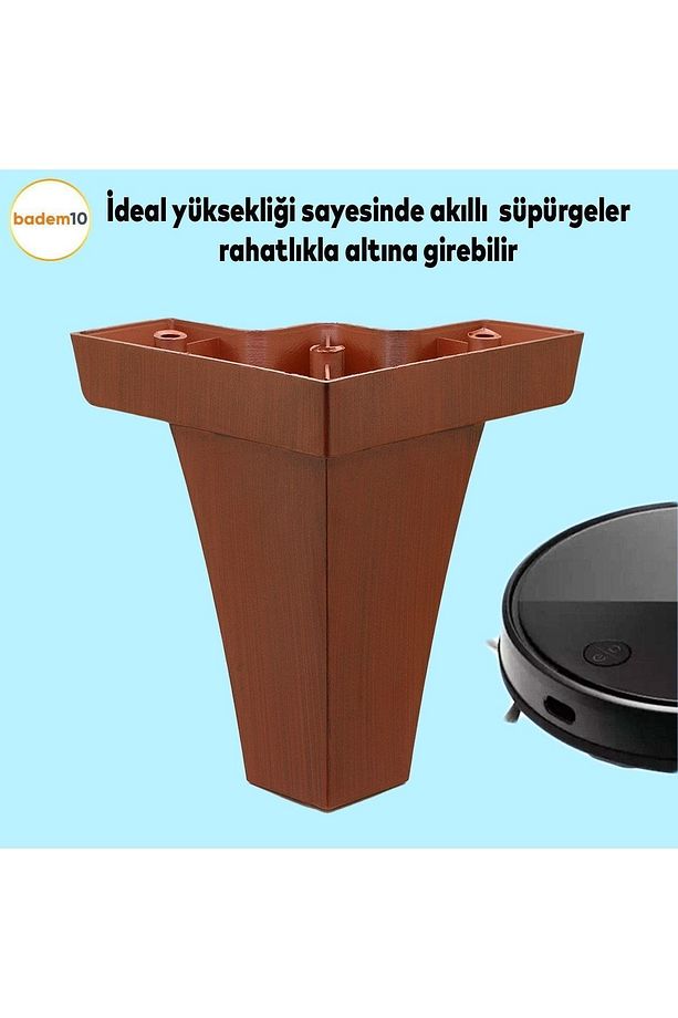 Venüs Mobilya Kanepe Tv Ünitesi Koltuk Ayağı 14 Cm Kahverengi Ahşap Desenli Baza Ayak 4 Adet - 3
