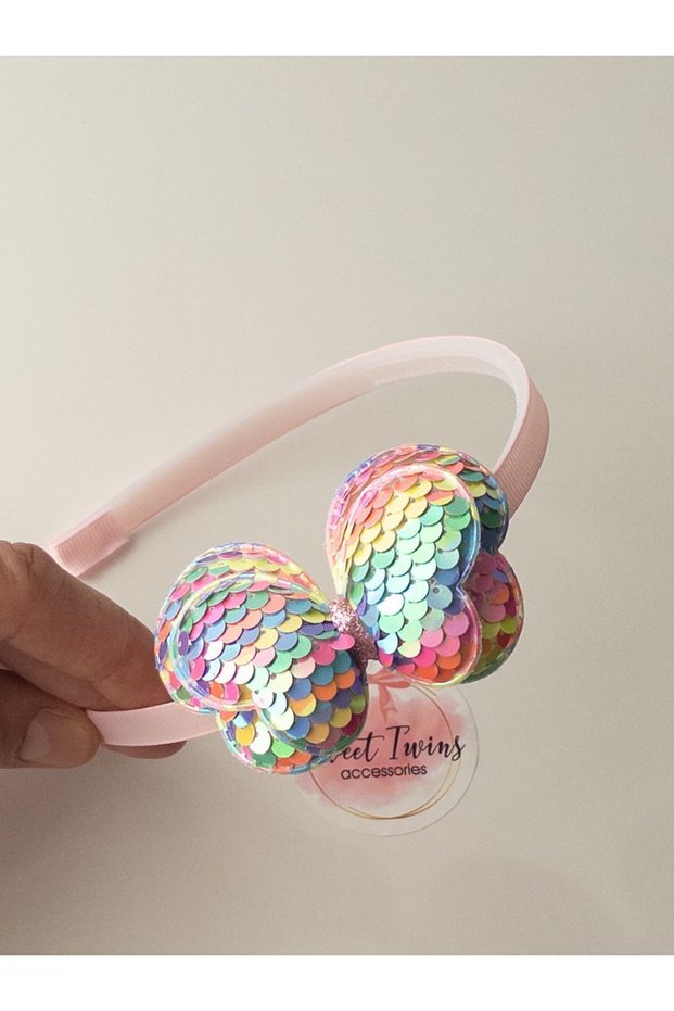 Trend Butterfly Girl's Crown - Colorful Sequin and Sparkling Girl's Crown