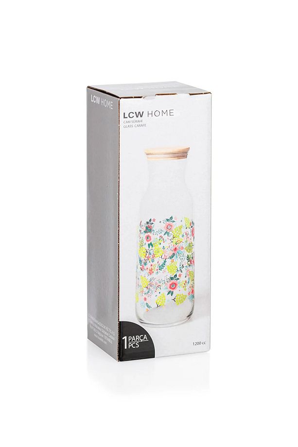 LCW HOME Çiçek Baskılı Cam Sürahi 1200 Ml - 4
