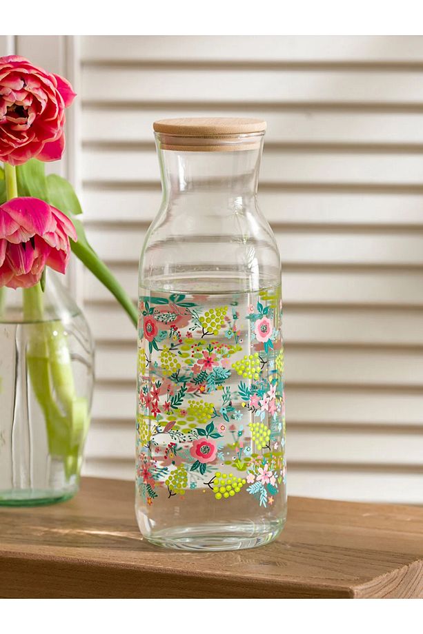 LCW HOME Çiçek Baskılı Cam Sürahi 1200 Ml - 1