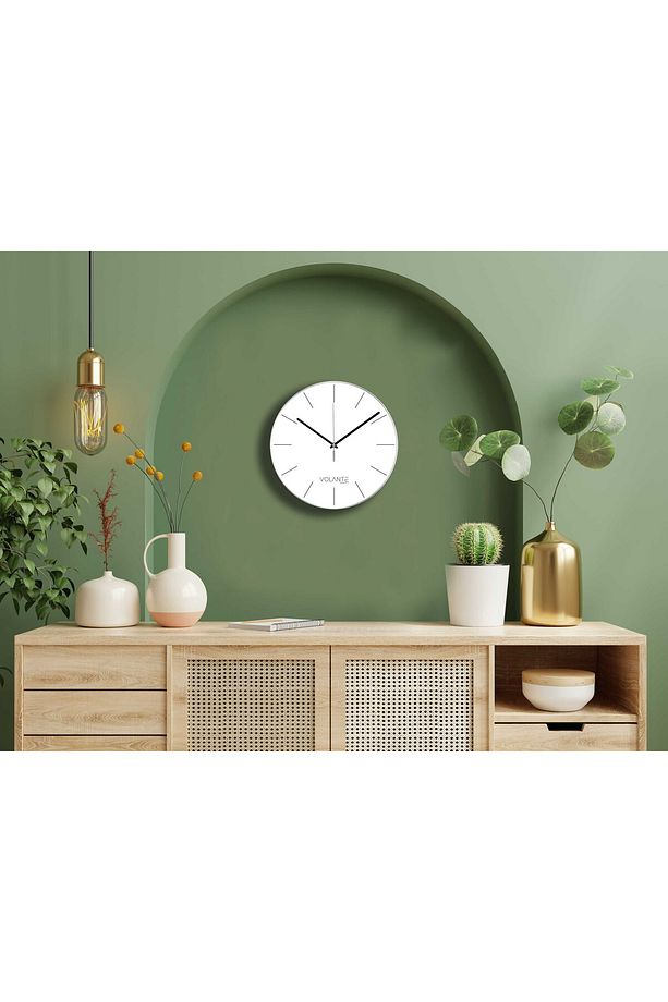 VOLANTE Modern Duvar Saatleri LOFTY Serisi 30 cm Ø Gerçek Cam - 5