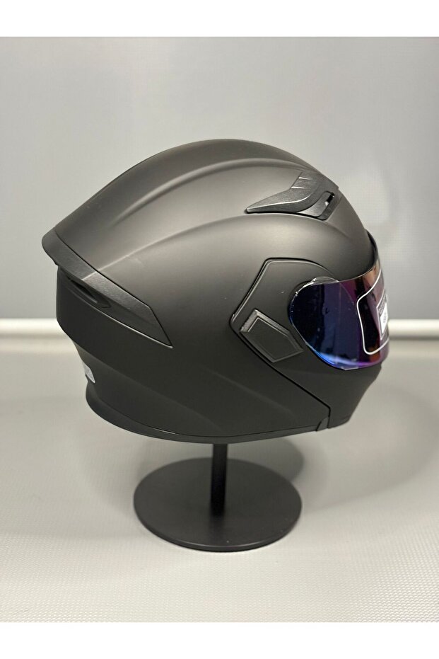 Scharf Jk-902 Güneş Vizörlü Çene Açılır Kask + DeepBlue Vizör - 5