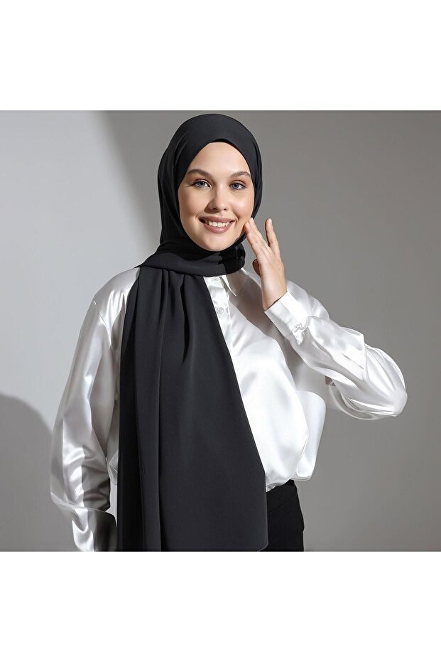 Mısır Ipeği Şal Antrasit Gri - 4