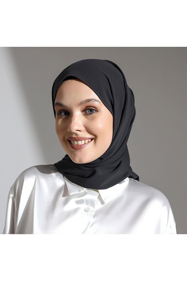 Mısır Ipeği Şal Antrasit Gri - 6