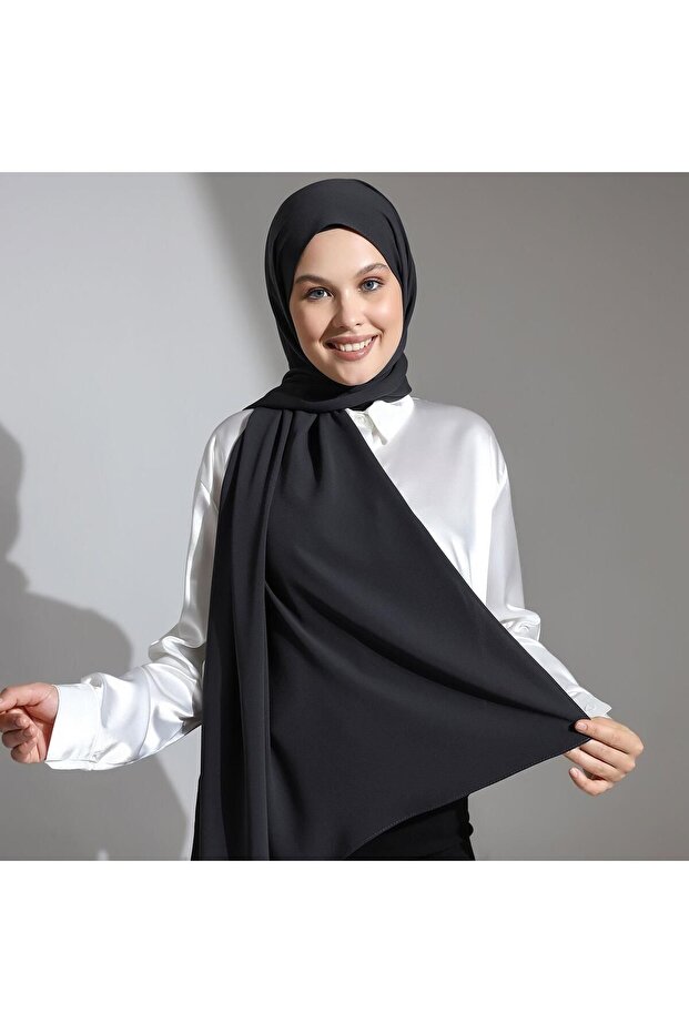 Mısır Ipeği Şal Antrasit Gri - 1