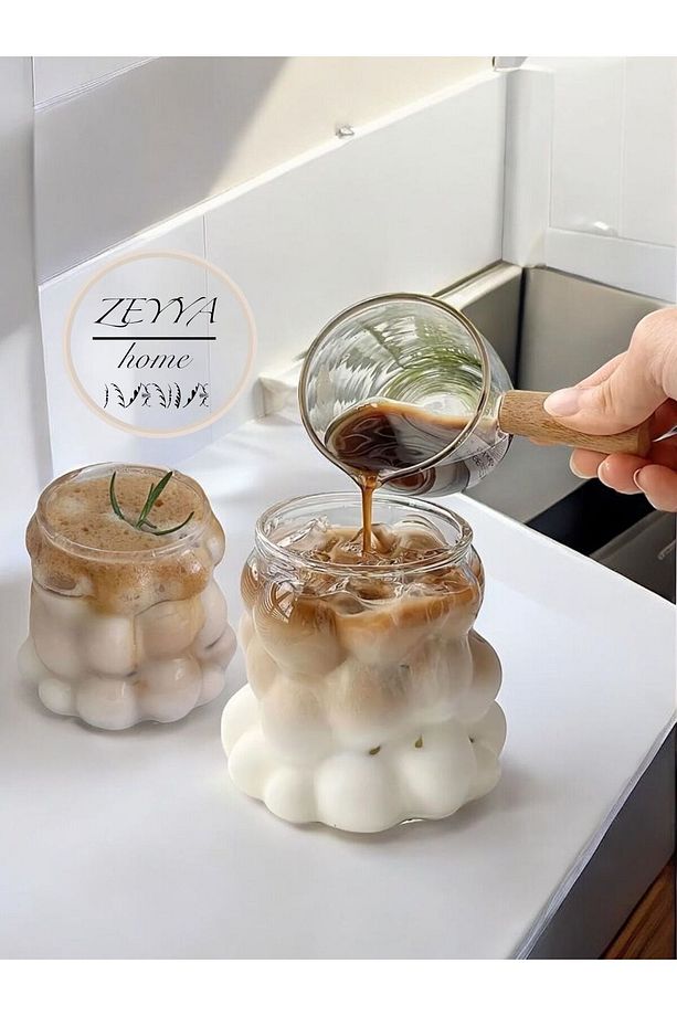 ZEYYAhome 2 li cam üzüm bardak ısıya dayanıklı boncuk bardak 2 adet Pinterest meşrubat bardağı - 2