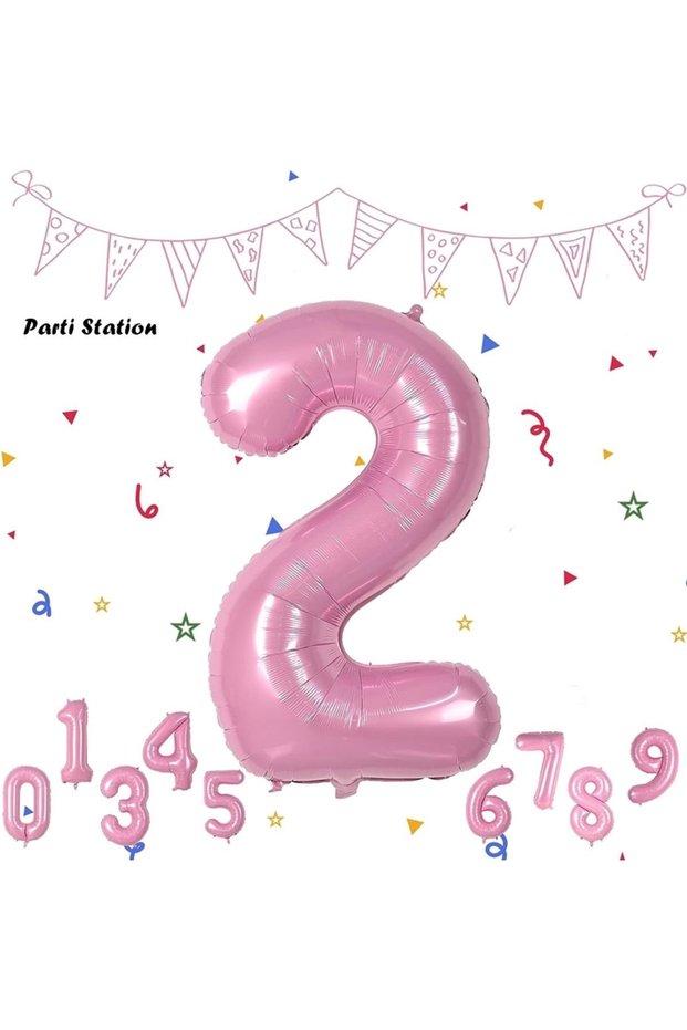Number Foil Balloon Pink Number Balloon Baby Pink 2 Year Old Balloon 76 Cm Number Balloon Flying Balloon Helium Balloon