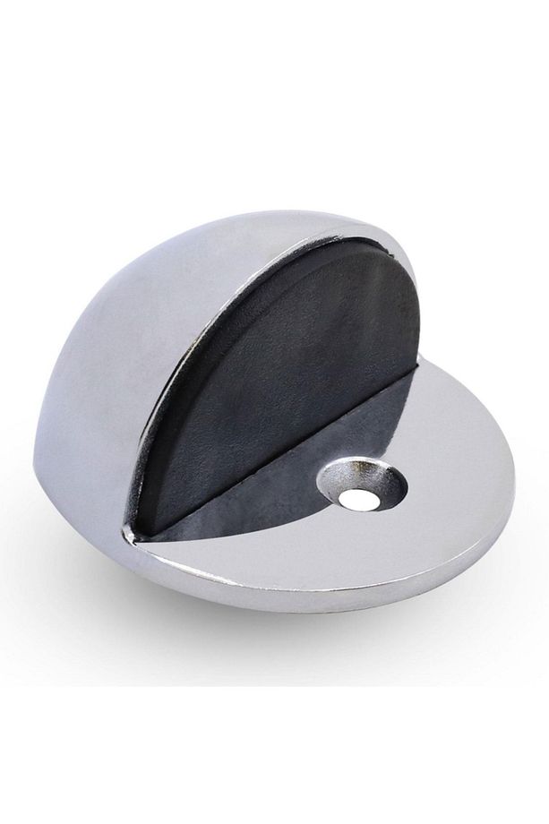 Yarımay Vidalı Kapı Kolu Stoperi Tamponu Metal Kapı Stopu Durdurucu Tutucu Tutacağı Parlak Krom - 6