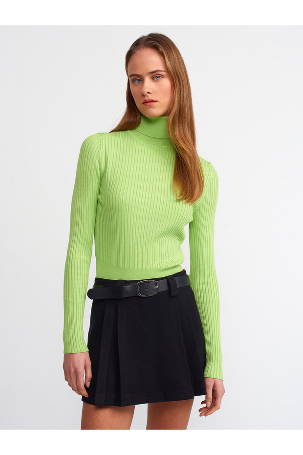 1297 Basic-Pullover mit Rollkragen und Cord-Apple Y - 1