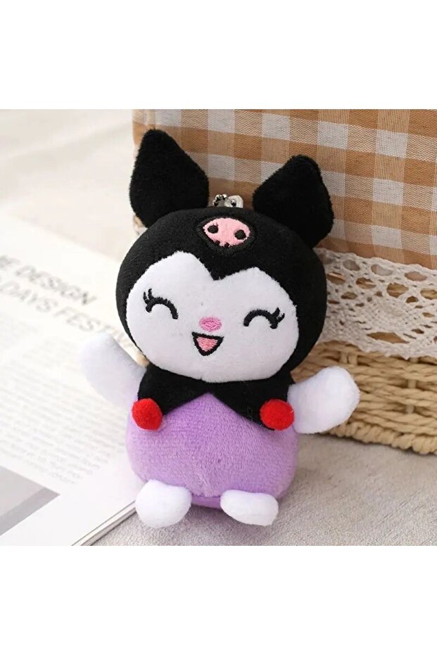 1Pc Cute Pink Plush Kuromi Sanrio Toy Gift Keychain Bag Ornament Cute