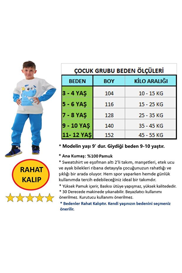 Σετ χειμερινής φόρμας Boy's Blue 3 Thread - 6