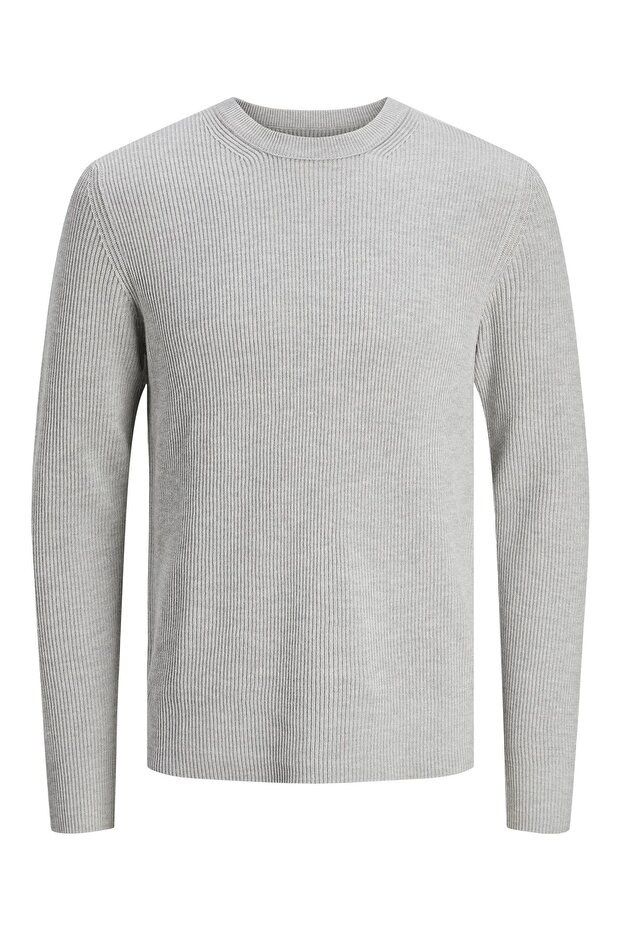 Einfarbig Rundhals Strickpullover - سويت شيرت - 2