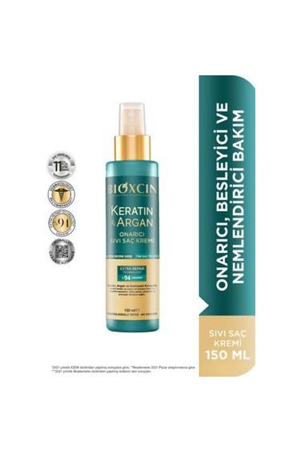 Keratin & Argan Onarıcı Sıvı Saç Bakım Kremi 150 ml - Yıpranmış Ve Hasar Görmüş Saçlar - 1