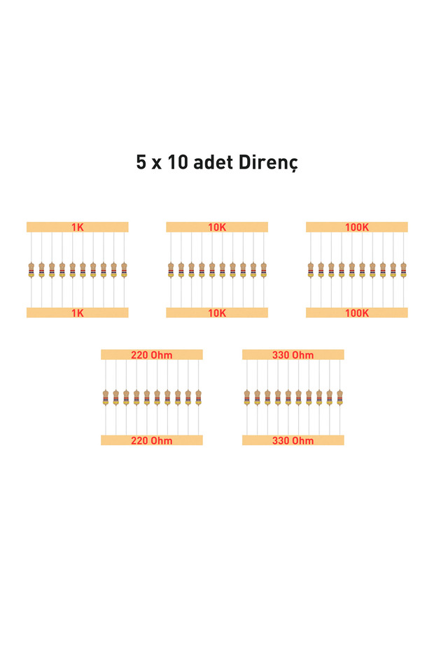 Arduino Yardımcı Kit 3: Breadboard-Jumper-Led-Direnç - 6
