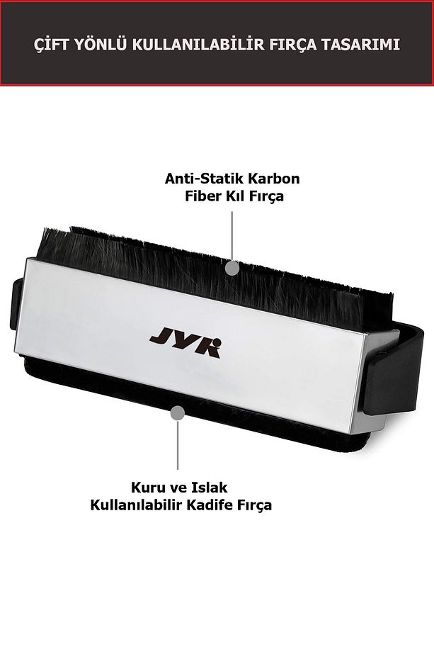 JYR-01 Çift Yönlü Plak Temizlik Fırçası - Kadife ve Anti-Statik Fiber Fırça Bir Arada - 2