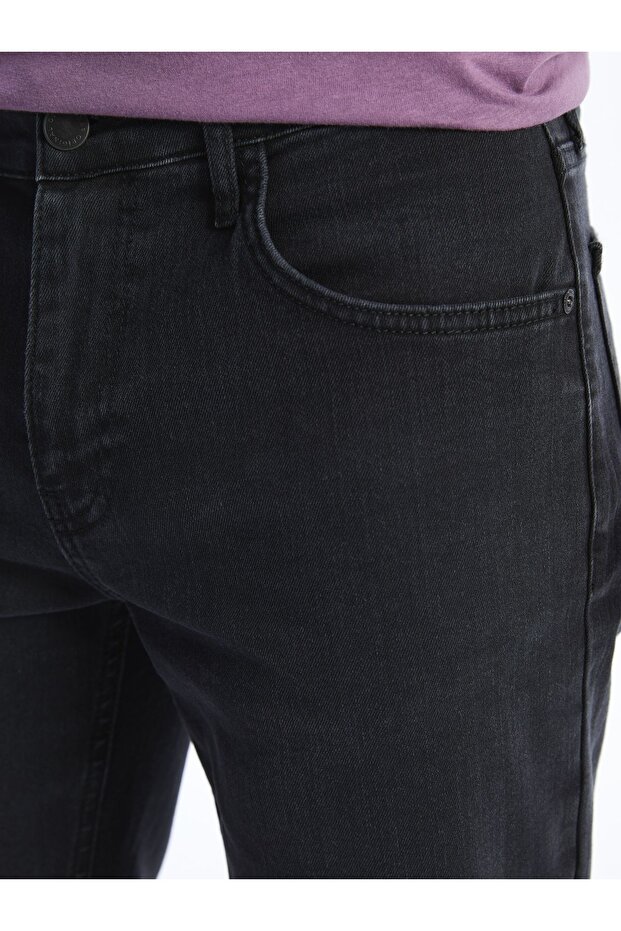 Ekstra Slim Fit Erkek Jean Şort - 5