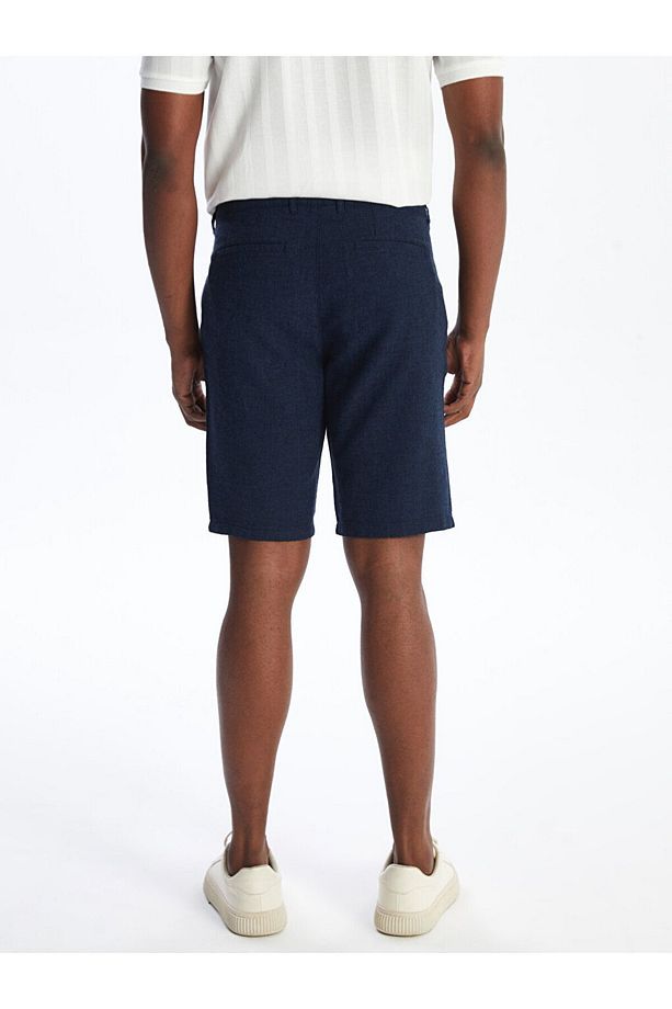 Slim Fit Keten Karışımlı Erkek Şort - 5