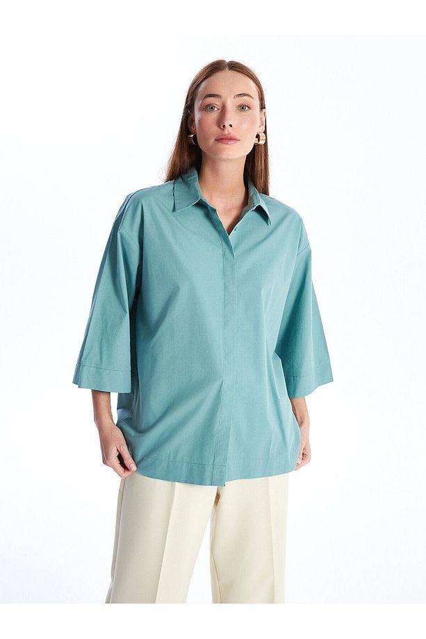 LCW Düz Oversize Kadın Gömlek - 2