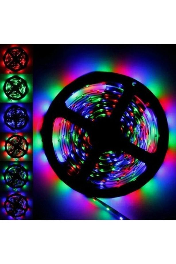 5mt Kumandalı Işıldak Rgb Şerit Led Lamba Iç Ve Dış Mekan Silikon Yapışkanlı Aydınlatma - 3