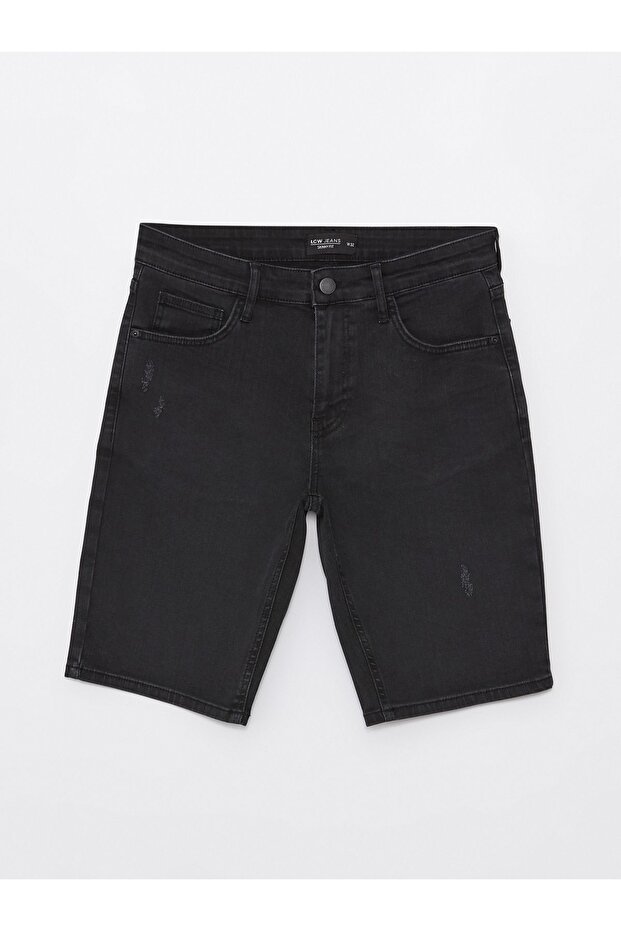 Ekstra Slim Fit Erkek Jean Şort - 7
