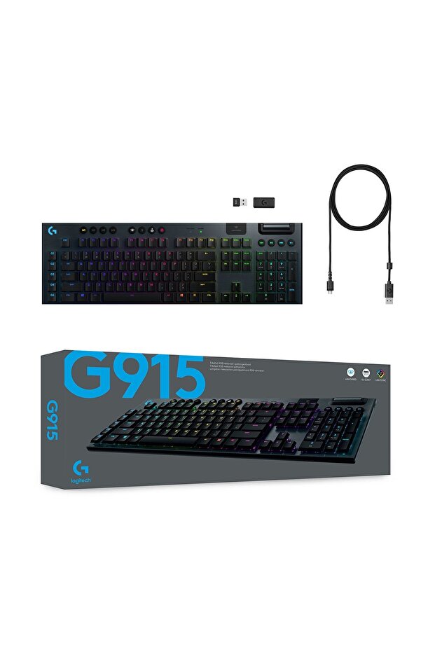 G915 Lightspeed Rgb Full Size Black English Q Wireless Gamer Keyboard - 7