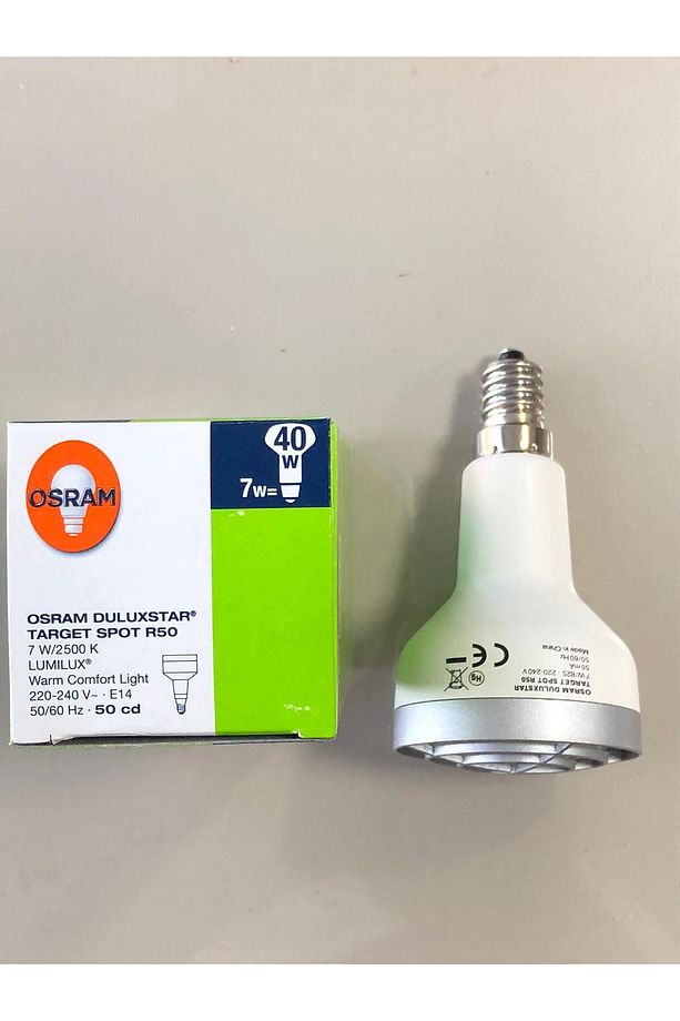 5 ADET Osram R50 SPOT AMPUL -7w=40w Sarı 2500 Kelvin TASARRUFLU LAMBA - E14 İNCE DUYLU - 3