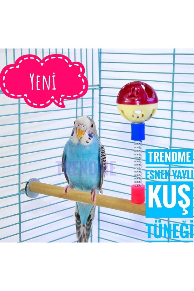 Trendme Spring Flexible Bird Perch Ball Bell (Talbaby Finc Etc)